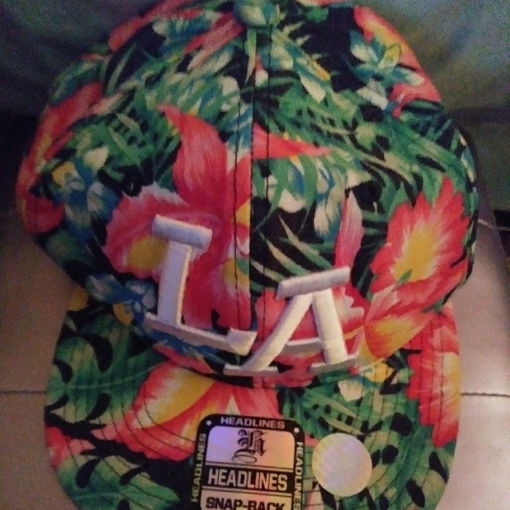 Fun floral L.A. snapback cap